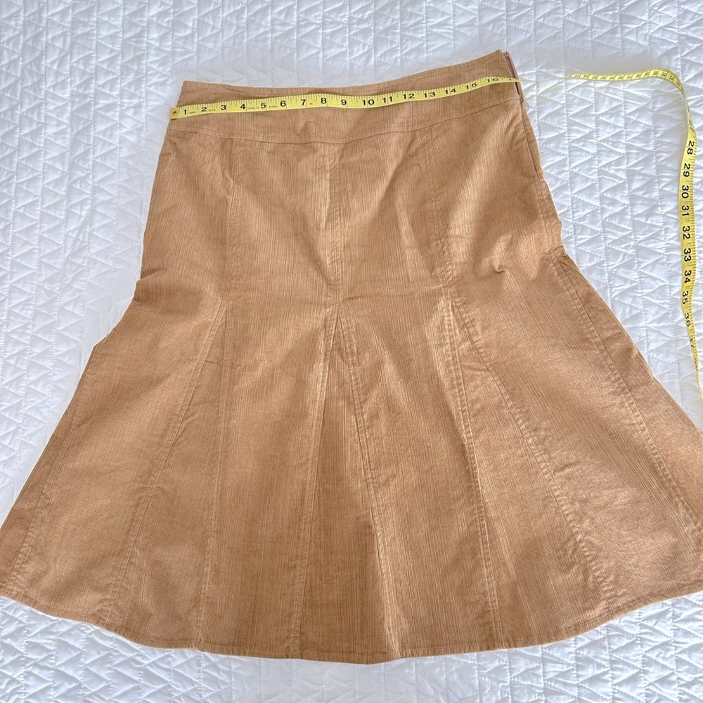 Sundance flare corduroy trumpet skirt Size 10 tan
